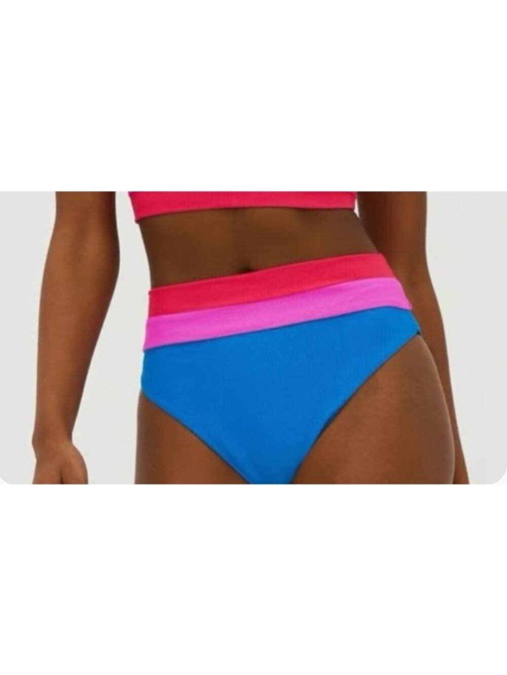 New Beach Riot Women's Size S Blue, Pink, & Red Mackenzie Bikini Bottoms